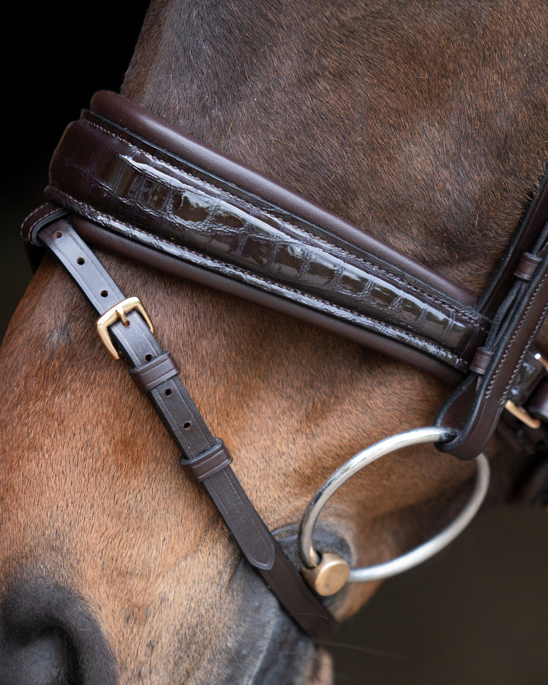 Noseband Elegant croco snaffle brown